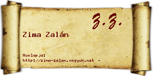 Zima Zalán névjegykártya