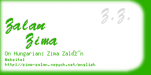 zalan zima business card